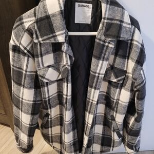 Garage Black and White Plaid Jacket Lined.